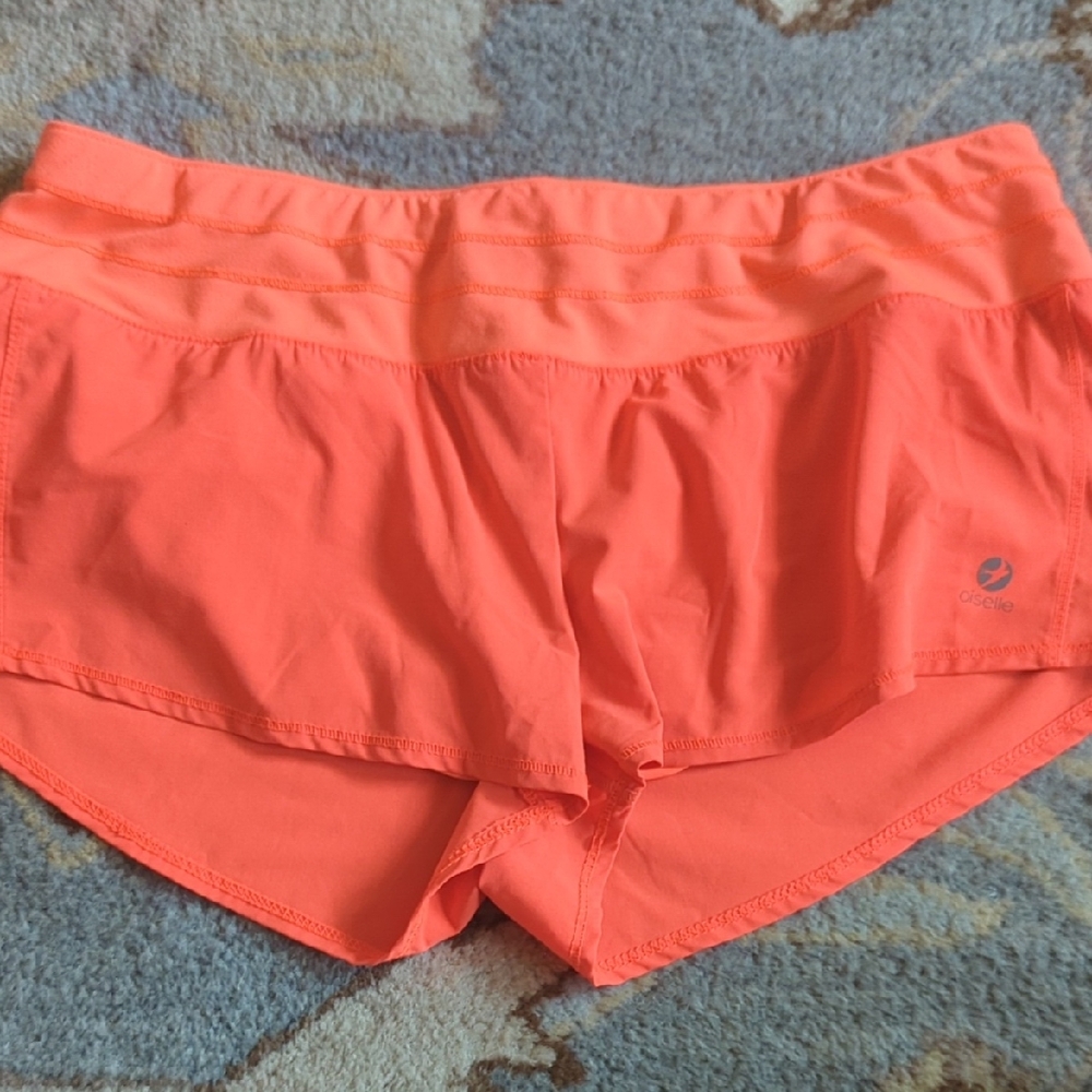 Oiselle Orange Athletic Shorts Lightweight Moisture-Wicking